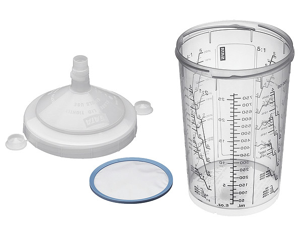 SATA RPS Becher mit Deckel + Sieb